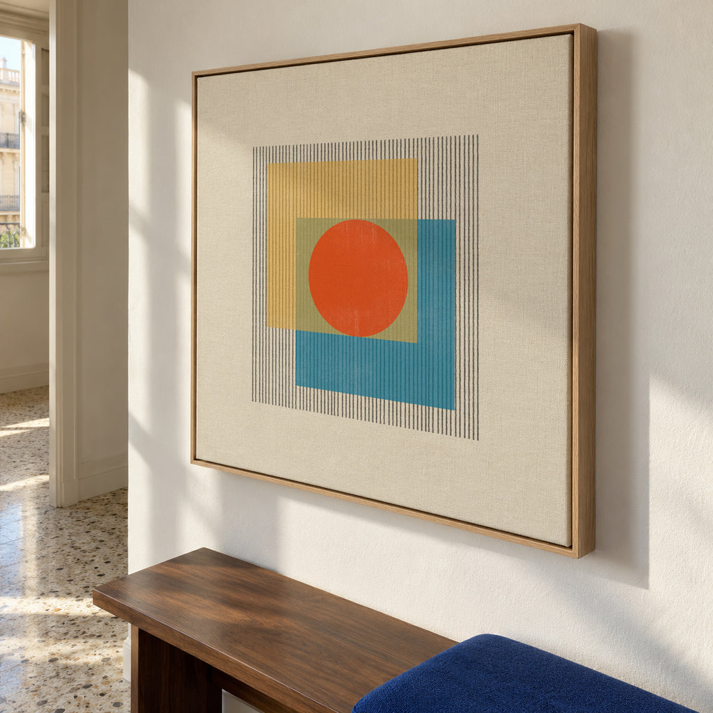 Geometric Harmony - Framed canvas in an interior