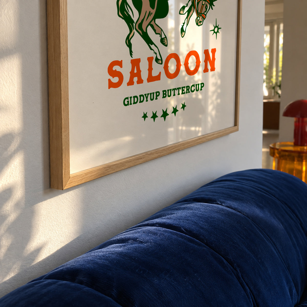 Old Rodeo Saloon Cowgirl: Giddyup Buttercup - Framed poster detail