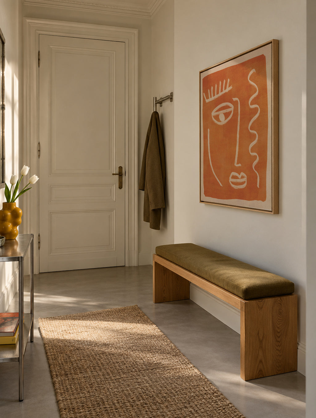 Abstract Face Portrait - Framed canvas in an interior