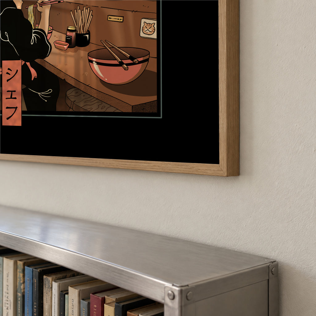 Ramen Meowster - Framed poster detail