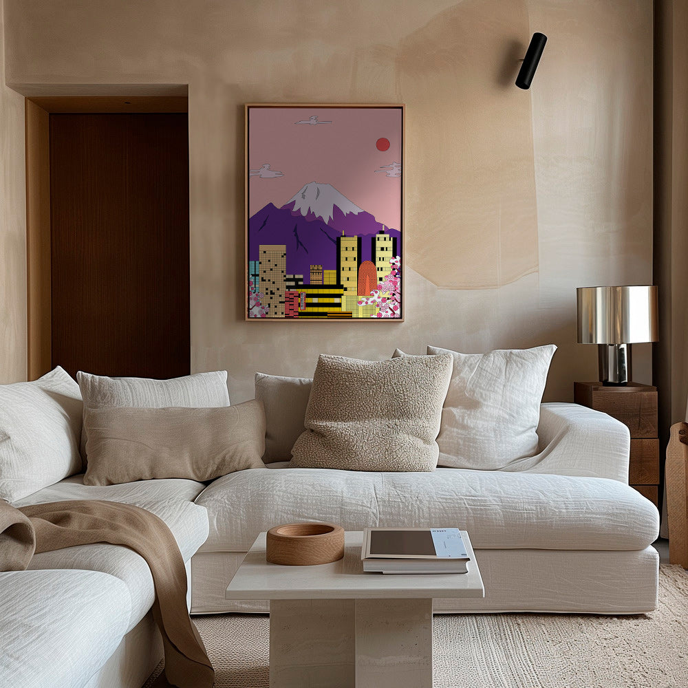 Cuadro de ciudades con Fuji y sakura – Canvas1