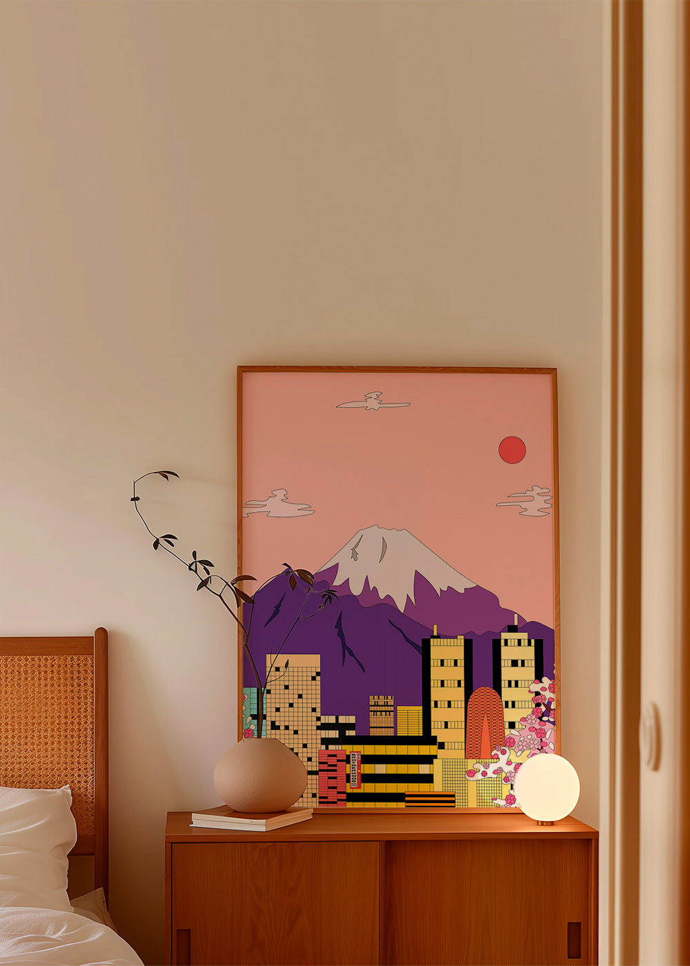 Cuadro de ciudades con Fuji y sakura – Product1