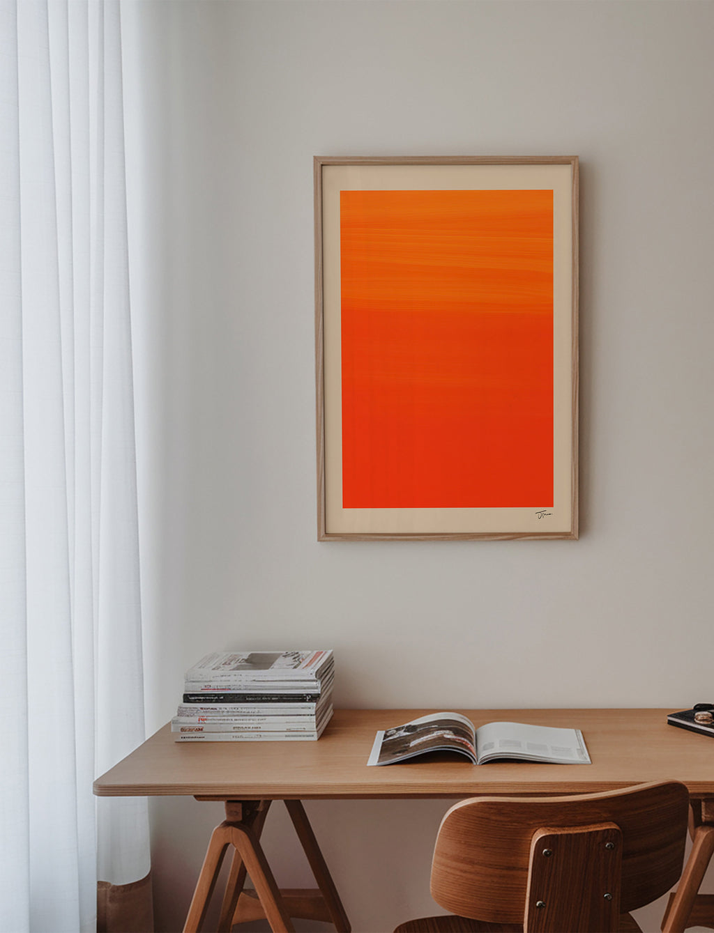 Cuadro abstracto horizonte naranja degradado – Product1