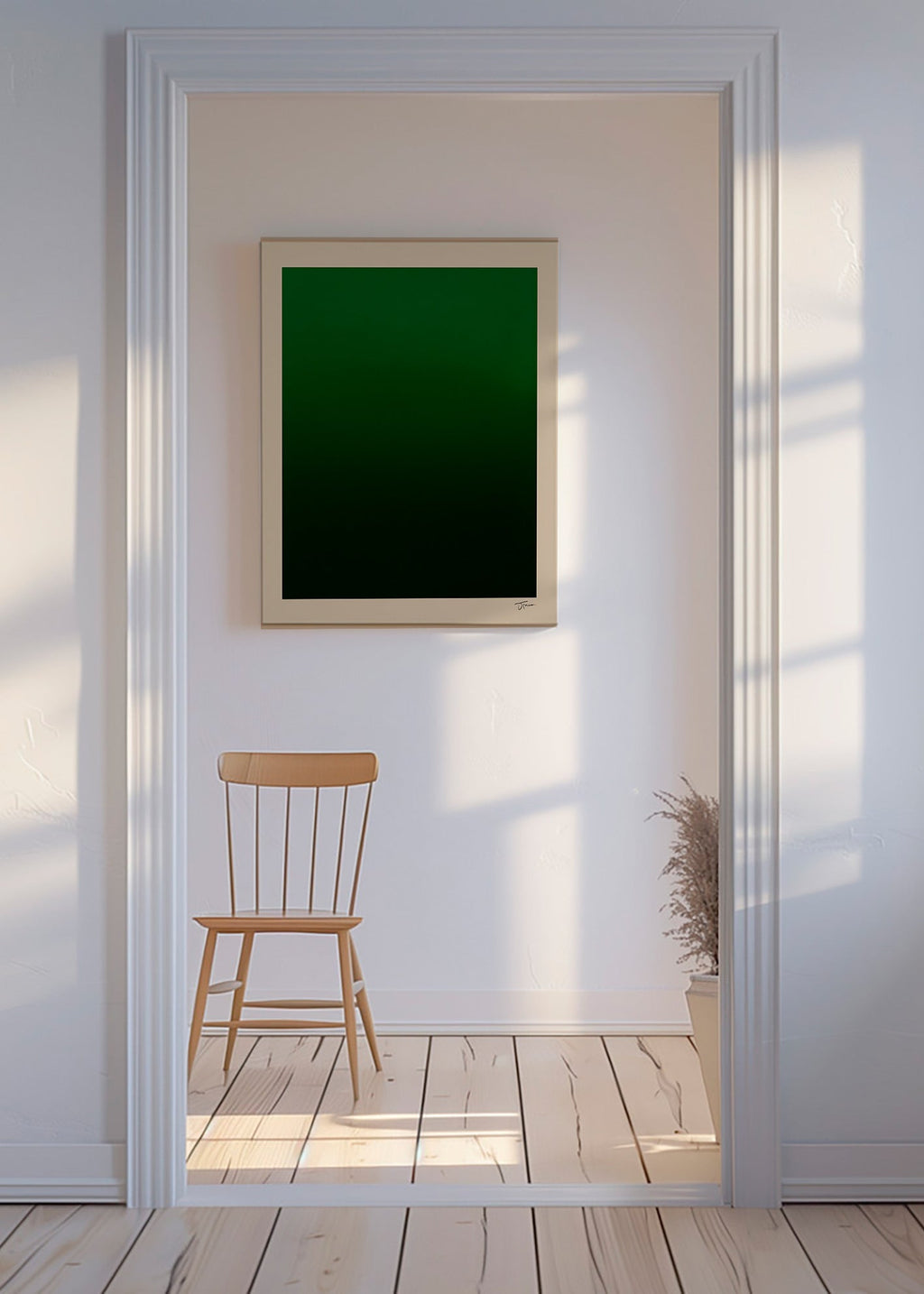 Cuadro abstracto degradado verde – Canvas