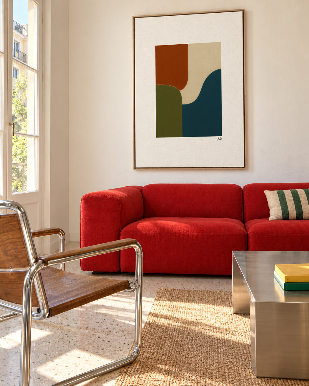 Soft Division - Framed canvas in an interior