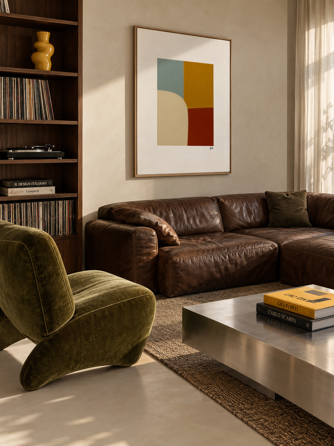 Modular Curve III - Framed canvas in an interior