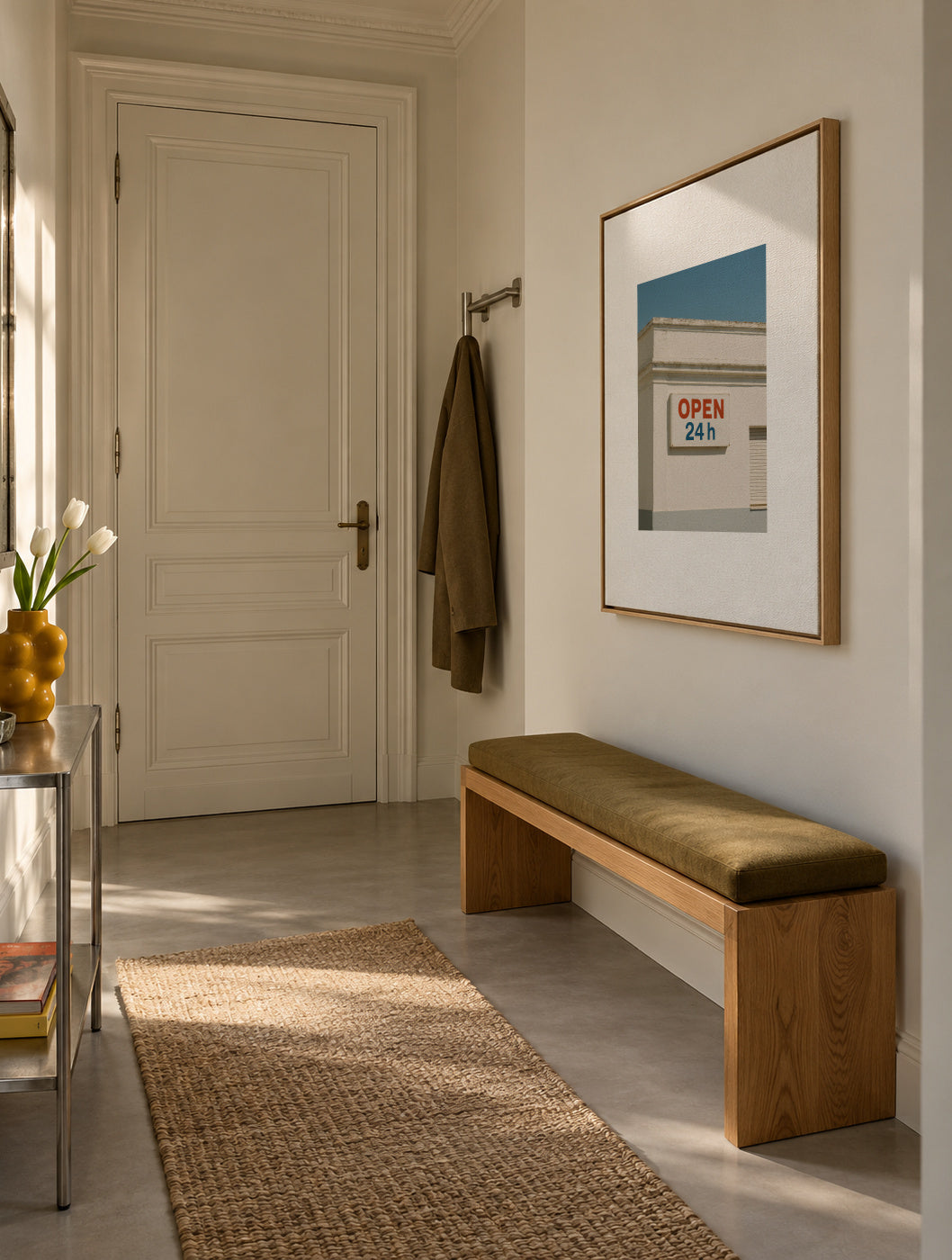 Open 24h - Framed canvas in an interior