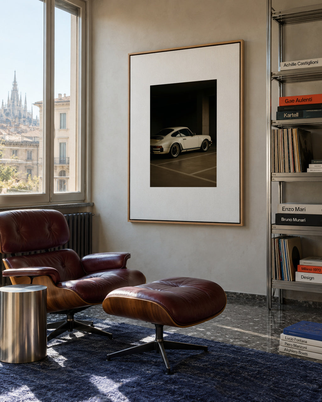 Midnight Garage - Framed canvas in an interior