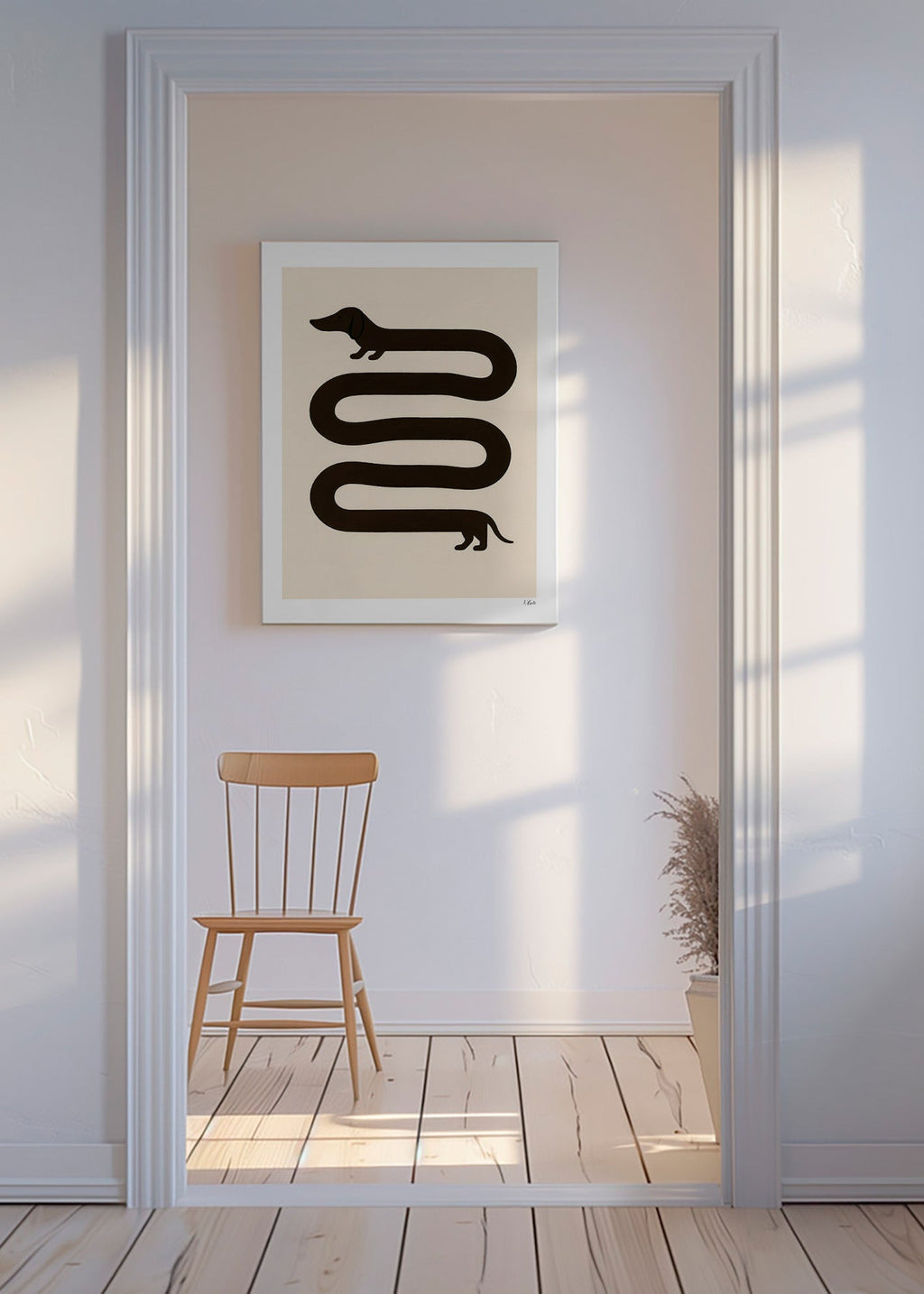 Cuadro perro alargado minimalista – Canvas