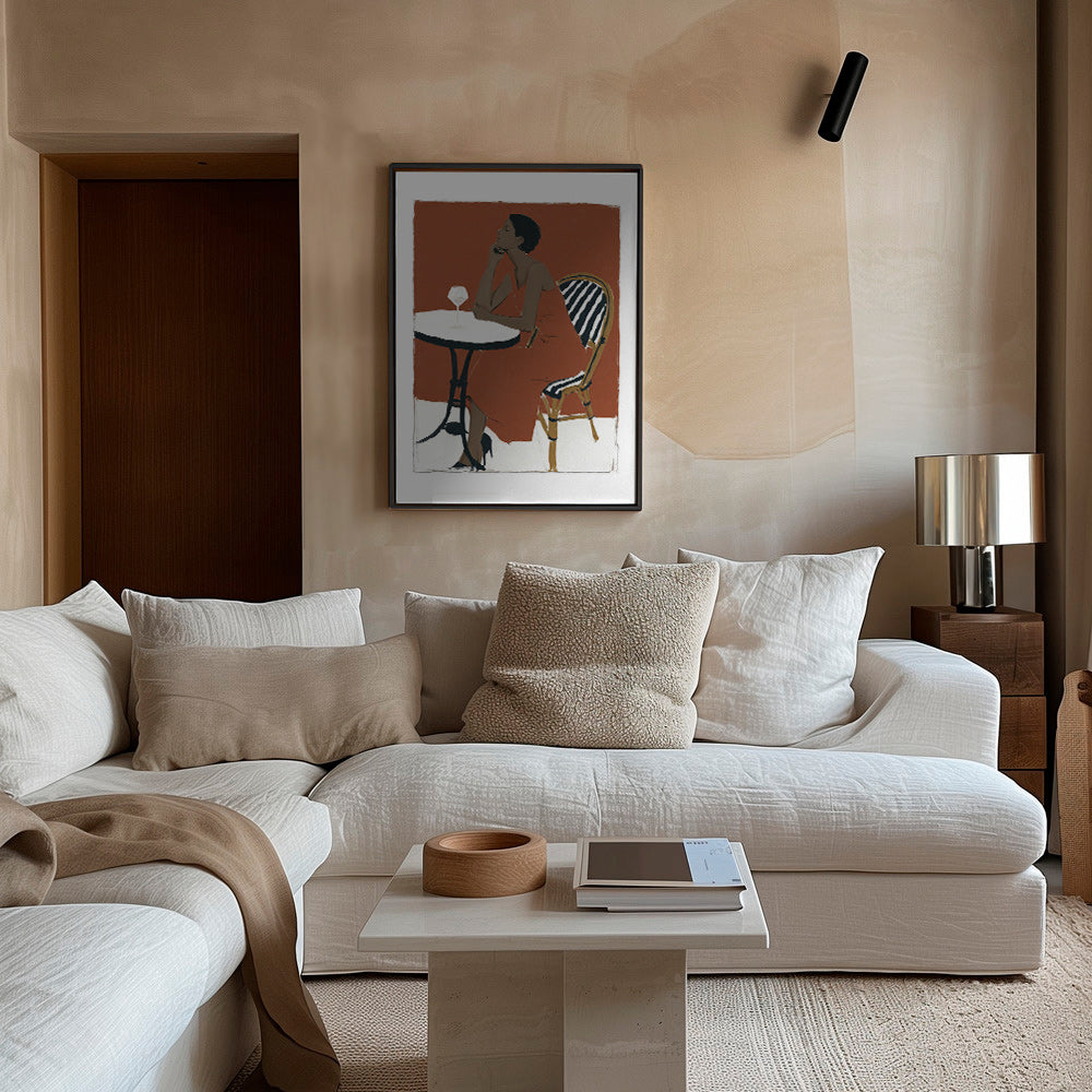 Cuadro de cocina con figura femenina y copa – Canvas2