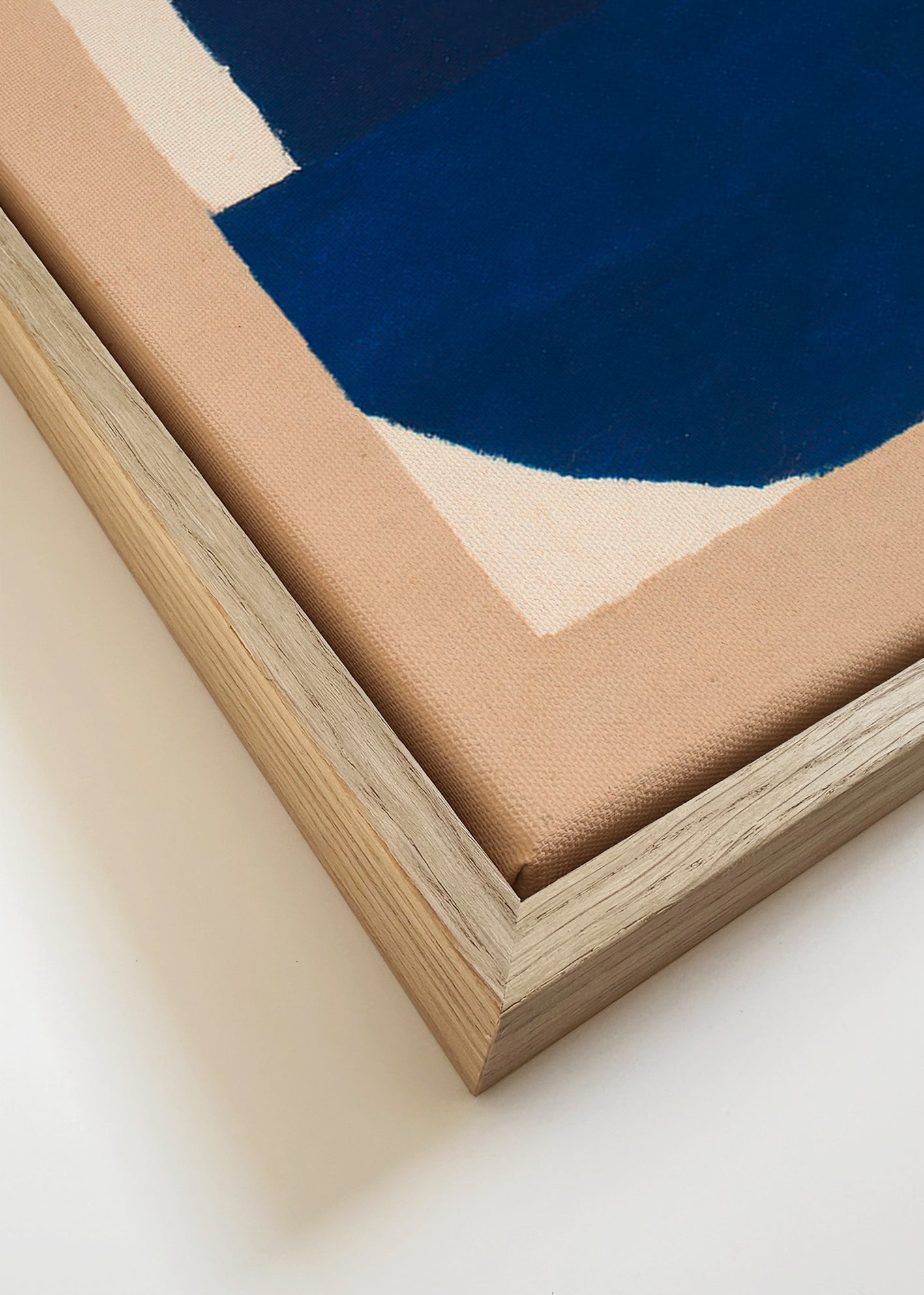 Cuadro geométrico azul y beige – Canvas detail