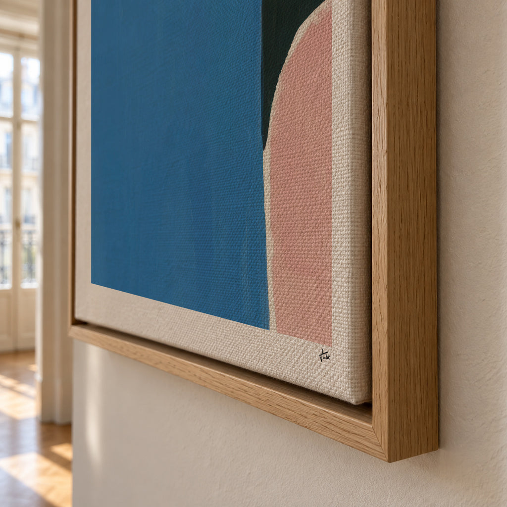 Soft Edge Blue - Framed canvas detail