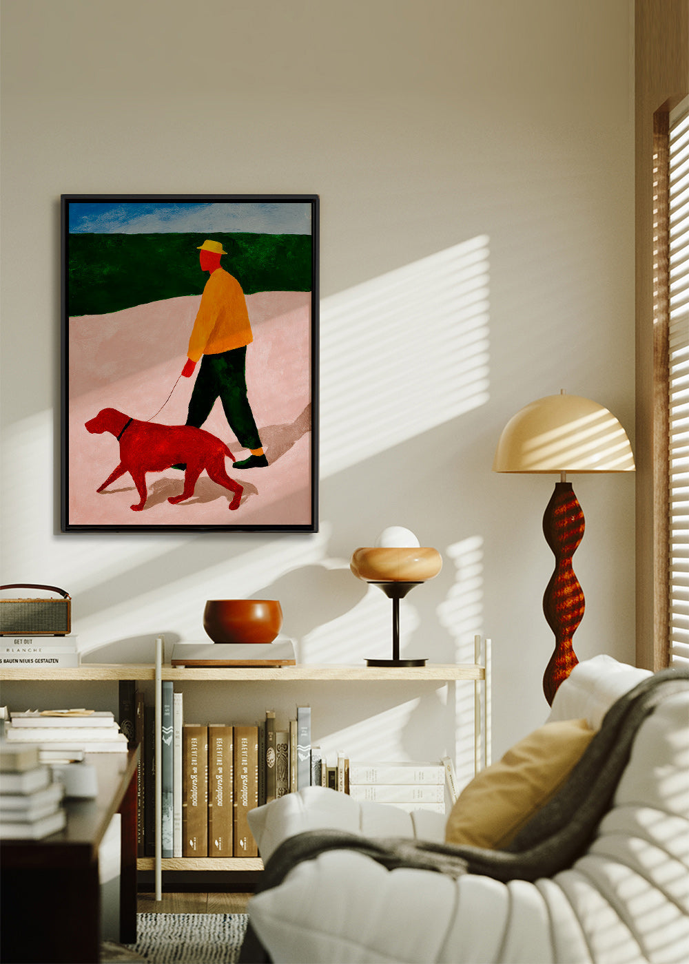 Cuadro paseo con perro rojo – Canvas2
