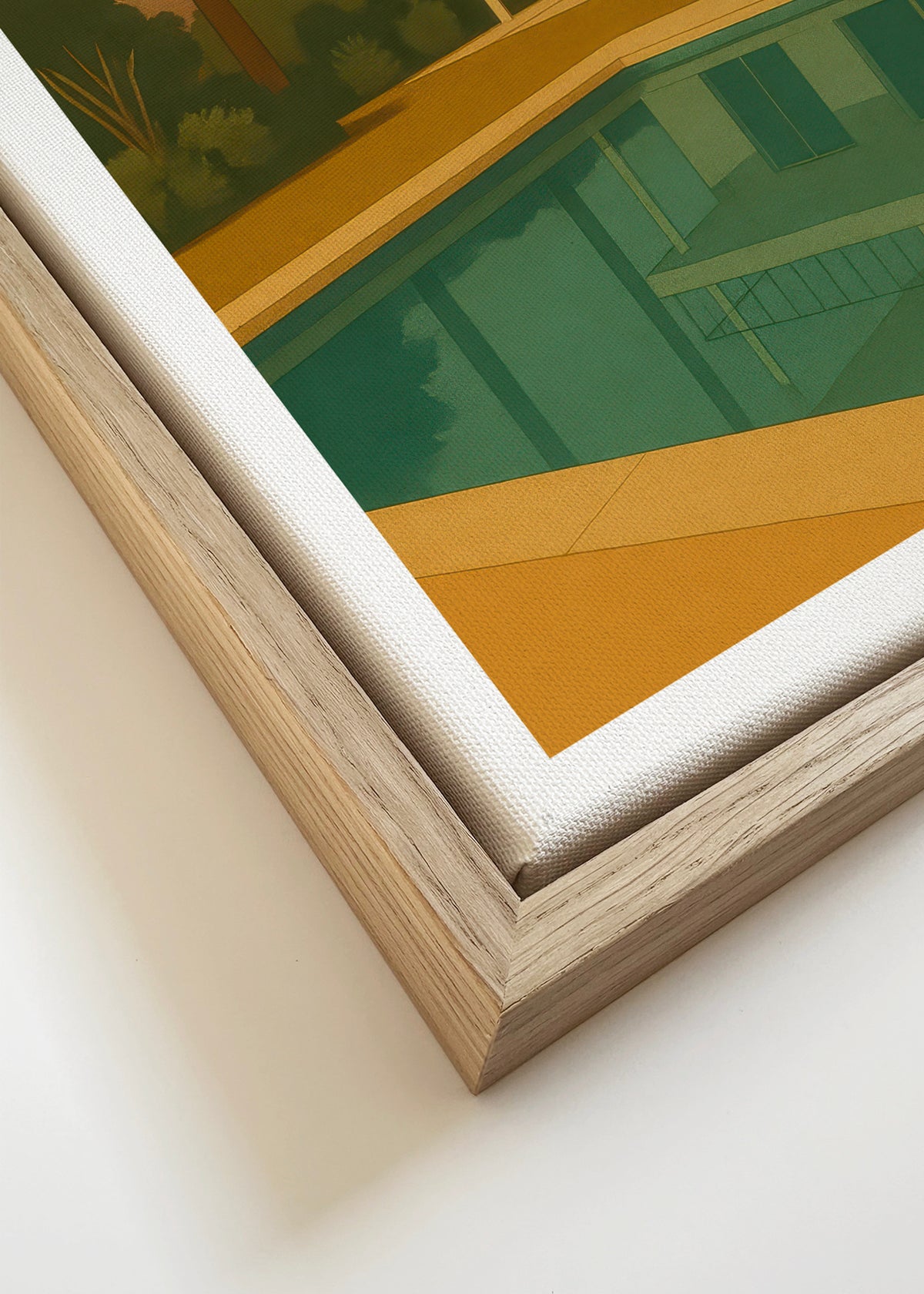 Golden Hour Oasis - Framed canvas detail