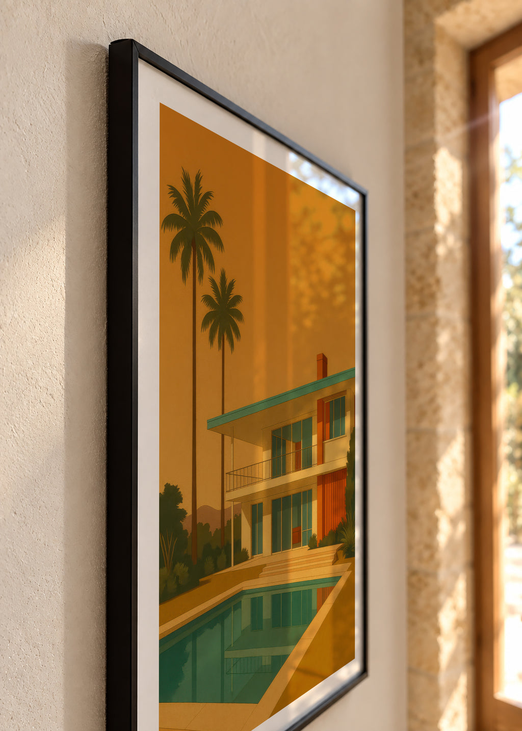 Golden Hour Oasis - Framed poster detail