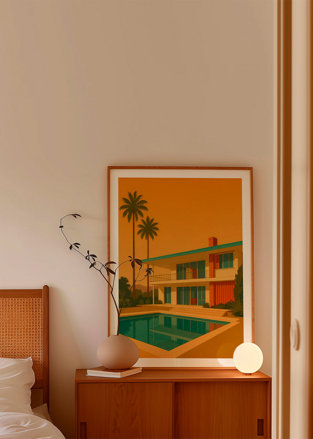 Cuadro villa moderna con piscina en hora dorada – Product3