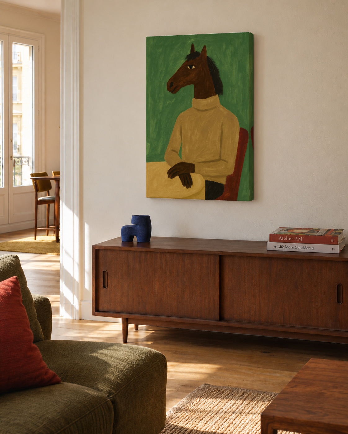 Equestrian Evening - Unframed canvas in an interior