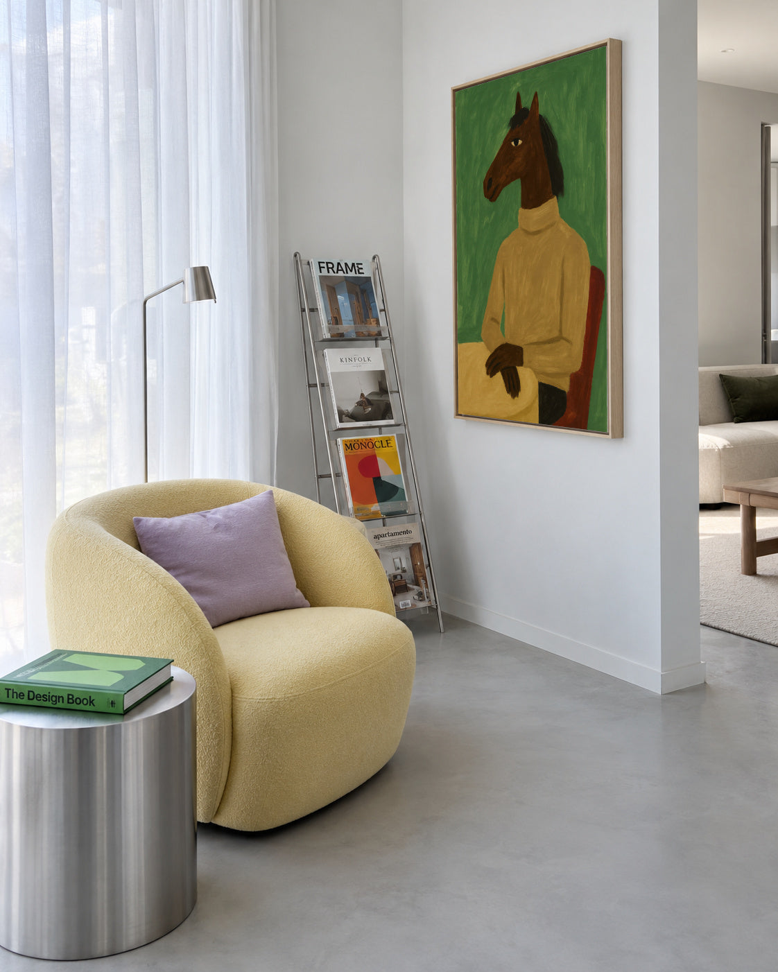 Equestrian Evening - Framed canvas in an interior