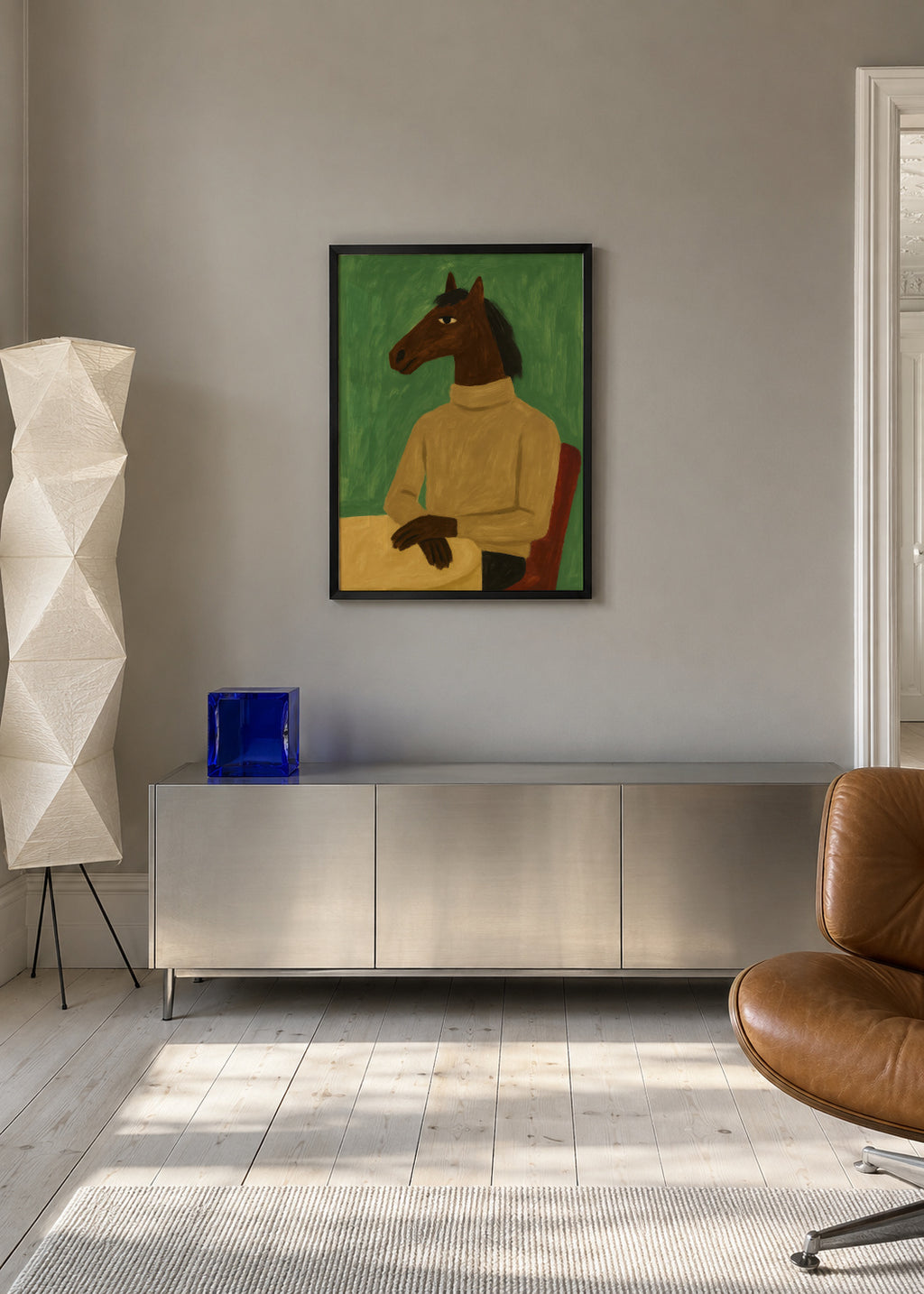 Equestrian Evening - Framed poster in an interior
