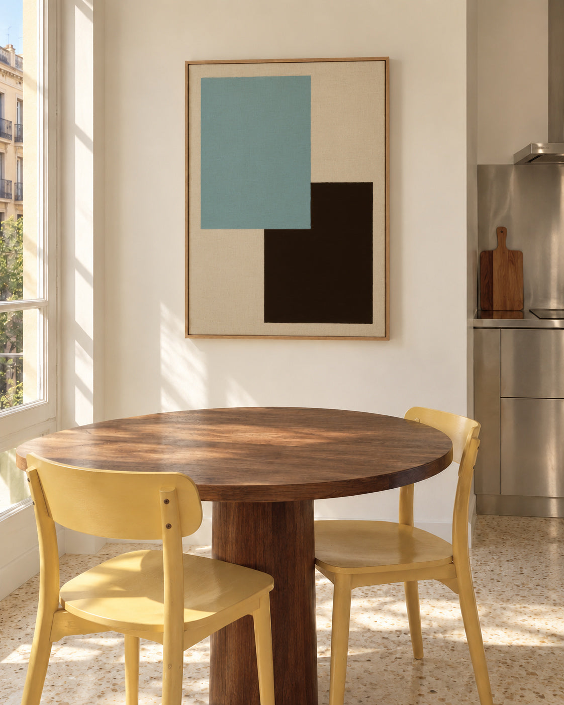 Sky and Slate - Framed canvas in an interior