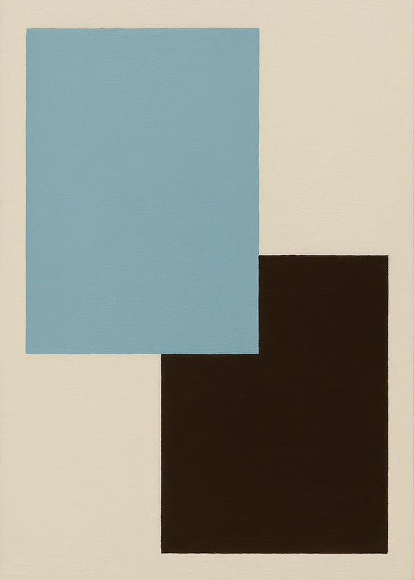 Cuadro geométrico azul y marrón