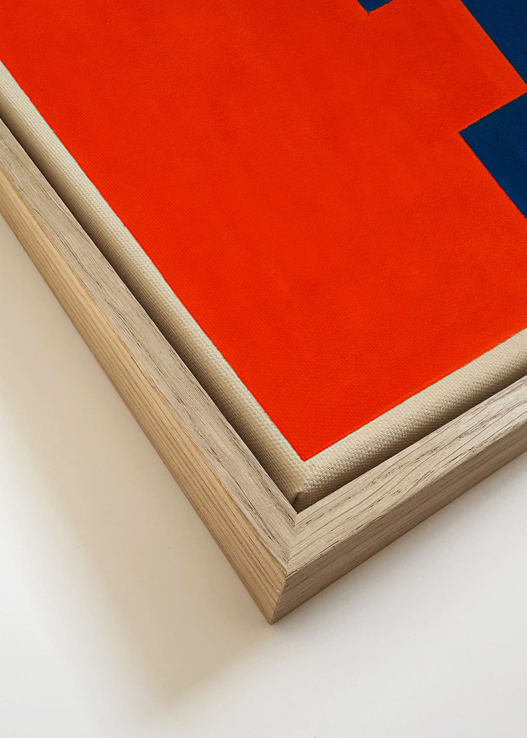 Cuadro abstracto vertical rojo y azul – Canvas detail