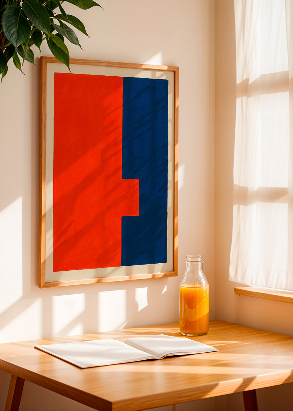 Cuadro abstracto vertical rojo y azul – Product2