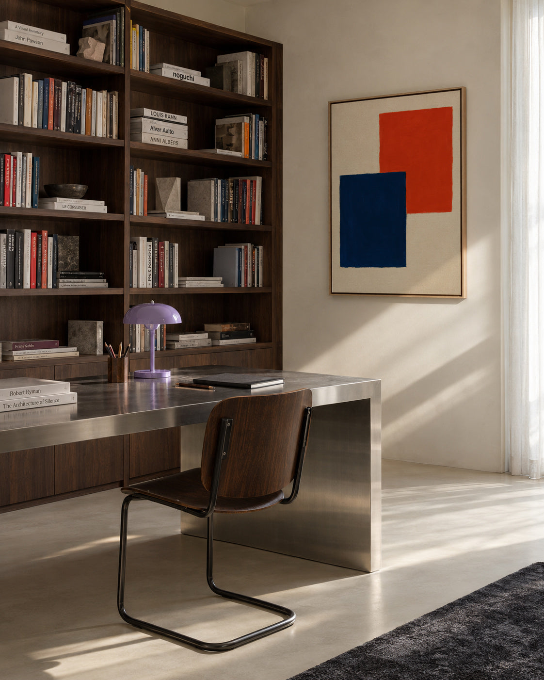 Midnight Overlap - Framed canvas in an interior