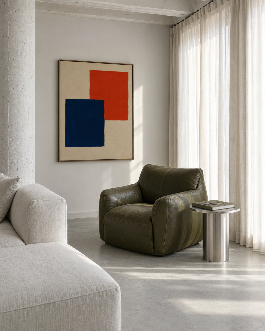 Midnight Overlap - Framed canvas in an interior
