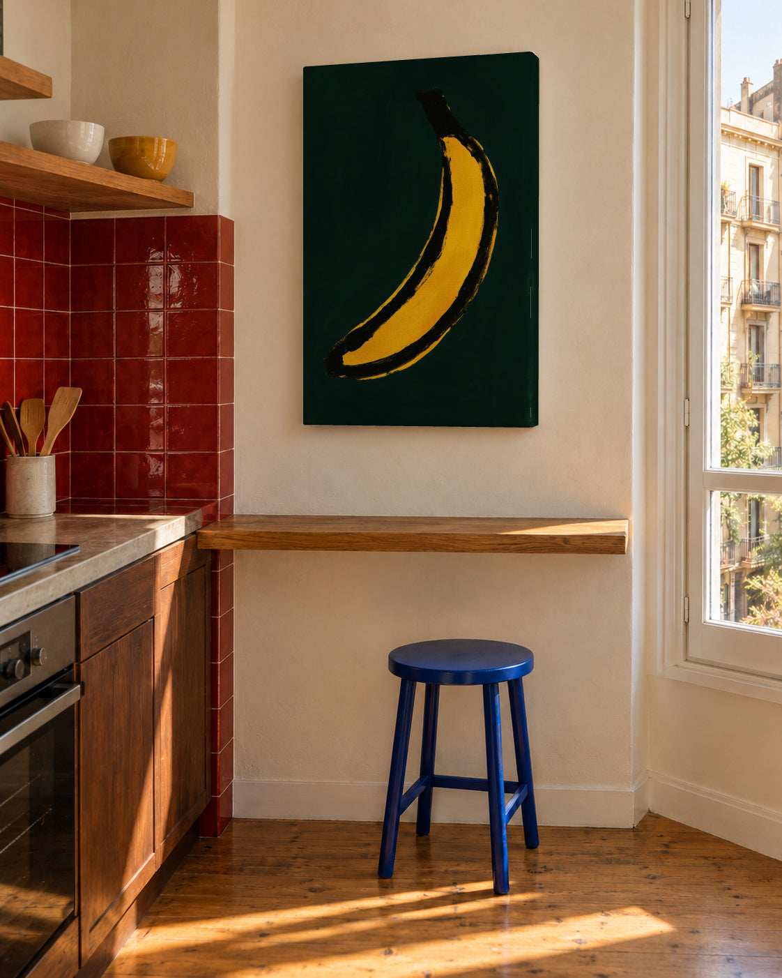 Pop Banana - Unframed canvas in an interior