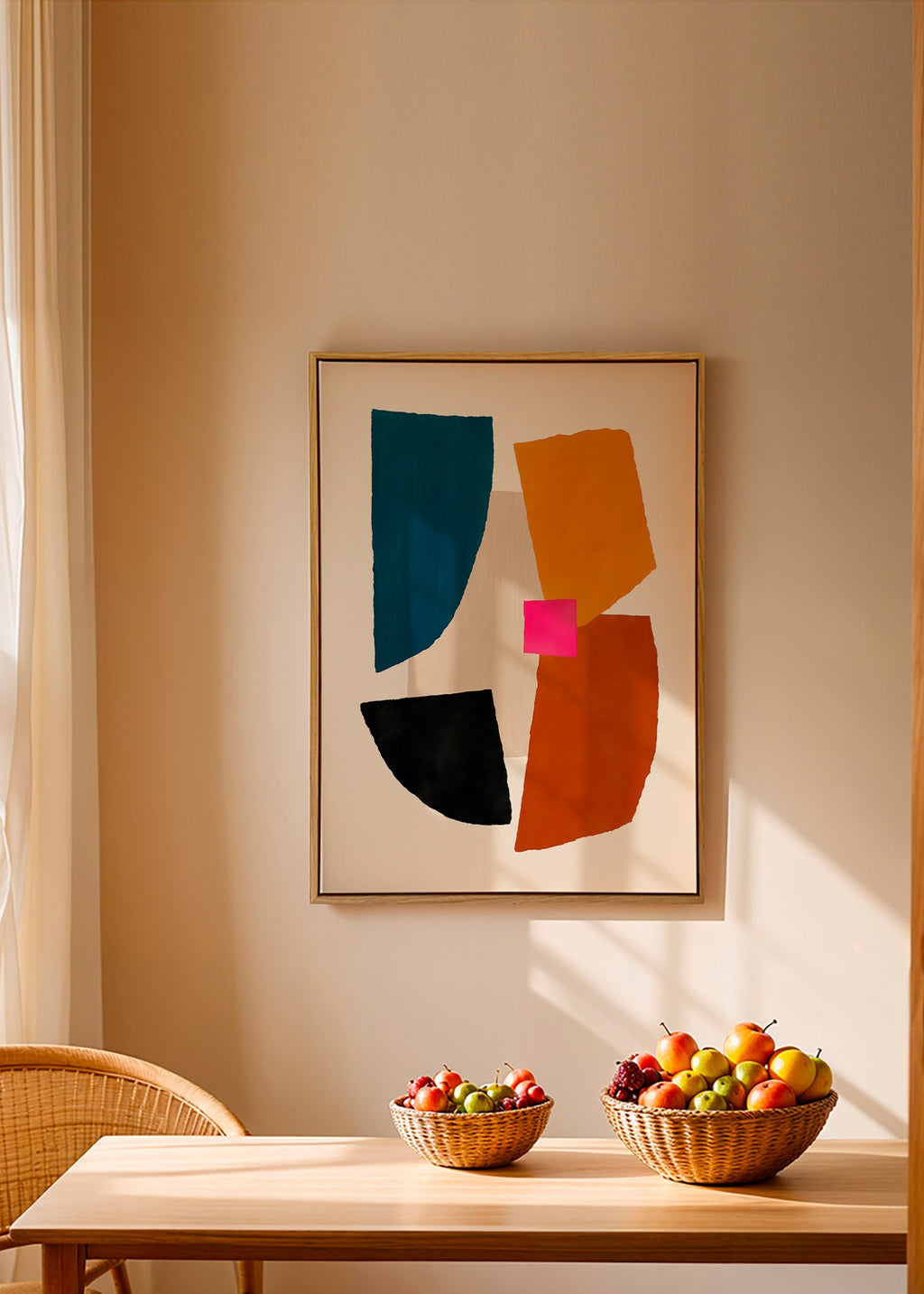 Cuadro abstracto manchas de color rosa y azul – Canvas1