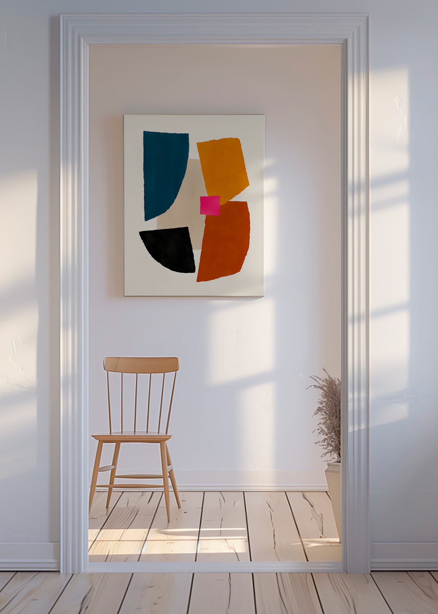 Cuadro abstracto manchas de color rosa y azul – Canvas