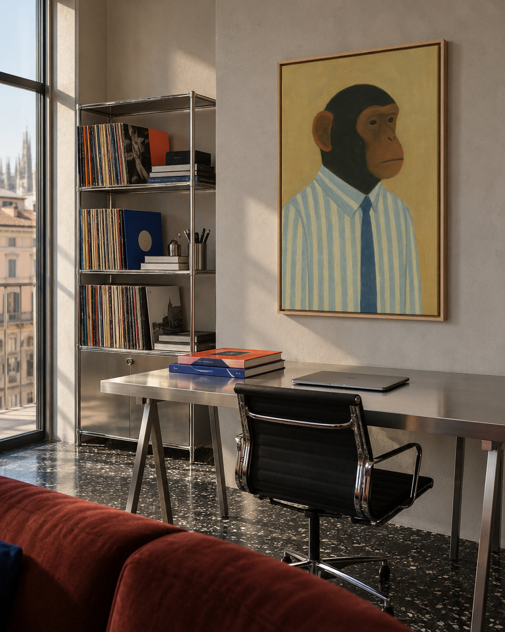 Professional Primate II - Framed canvas in an interior