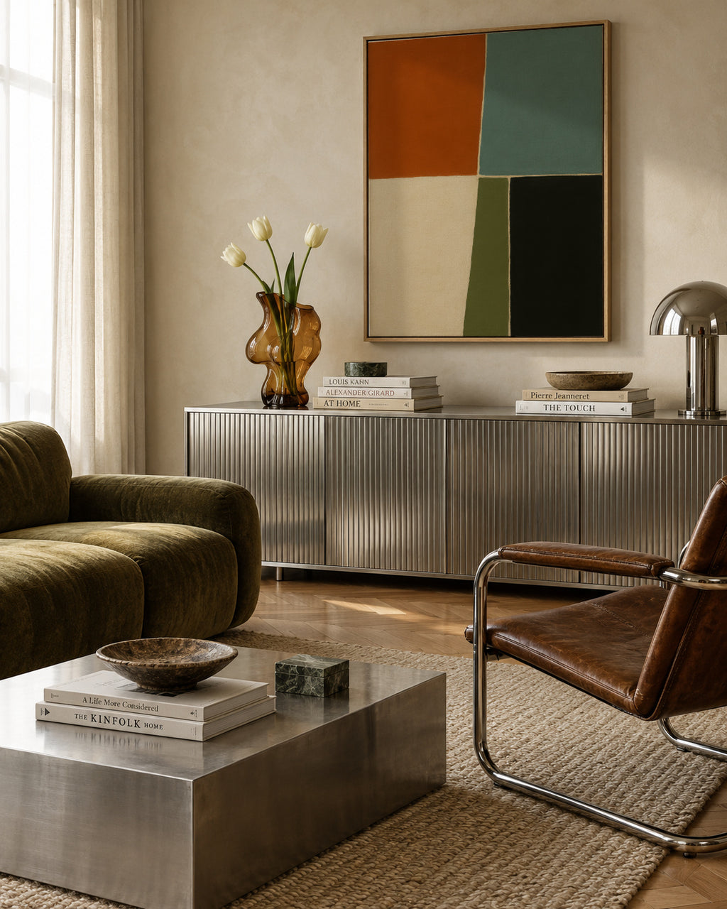 Field Composition IV - Framed canvas in an interior