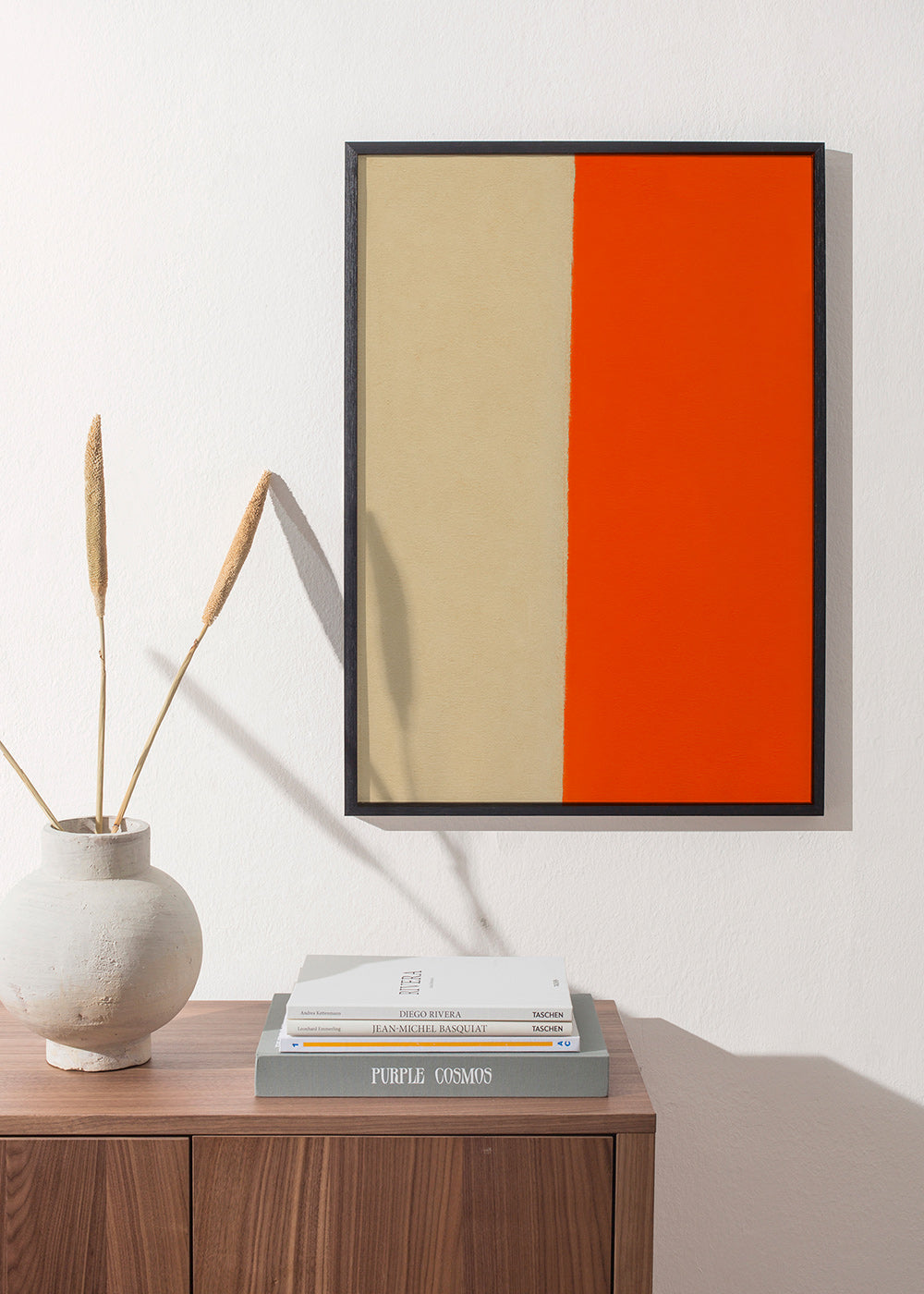 Cuadro minimalista con banda naranja vertical – Product2