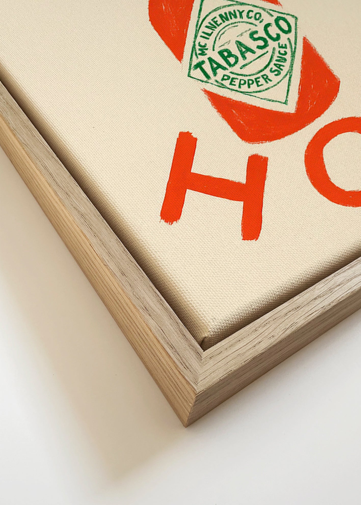 Cuadro de cocina Stay Hot con botella ilustrada – Canvas detail