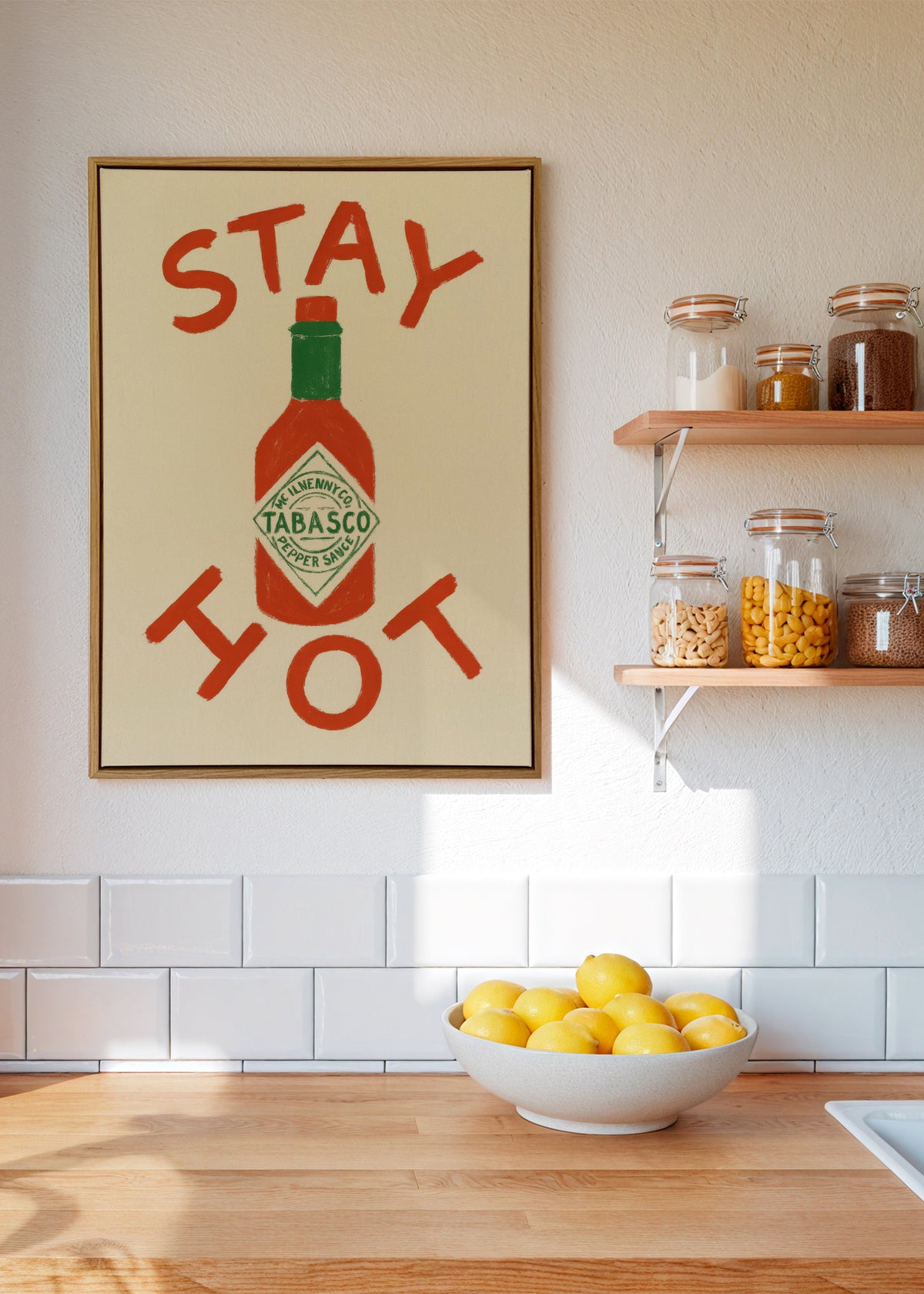 Stay Hot Concept - Framed canvas in an interior