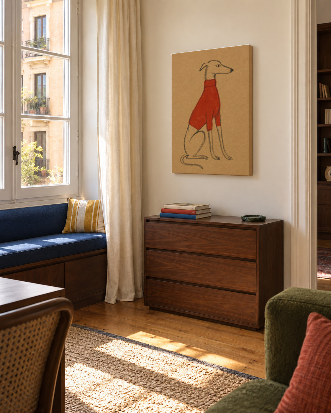 The Red Pullover - Unframed canvas in an interior