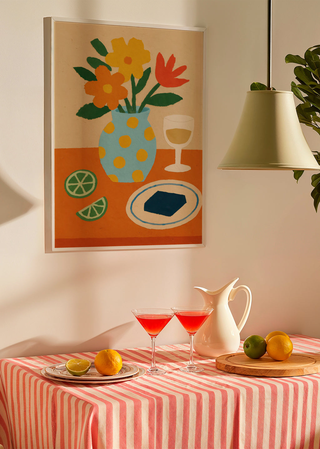 Midday Aperitif - Framed poster in an interior