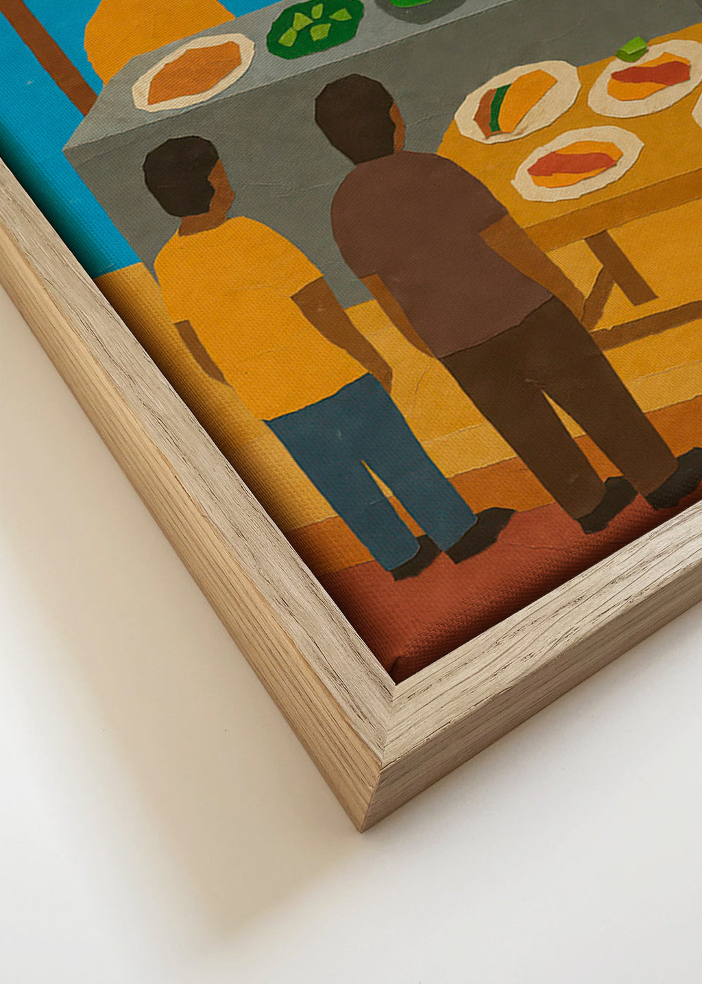 Cuadro de cocina con puesto de tacos ilustrado – Canvas detail