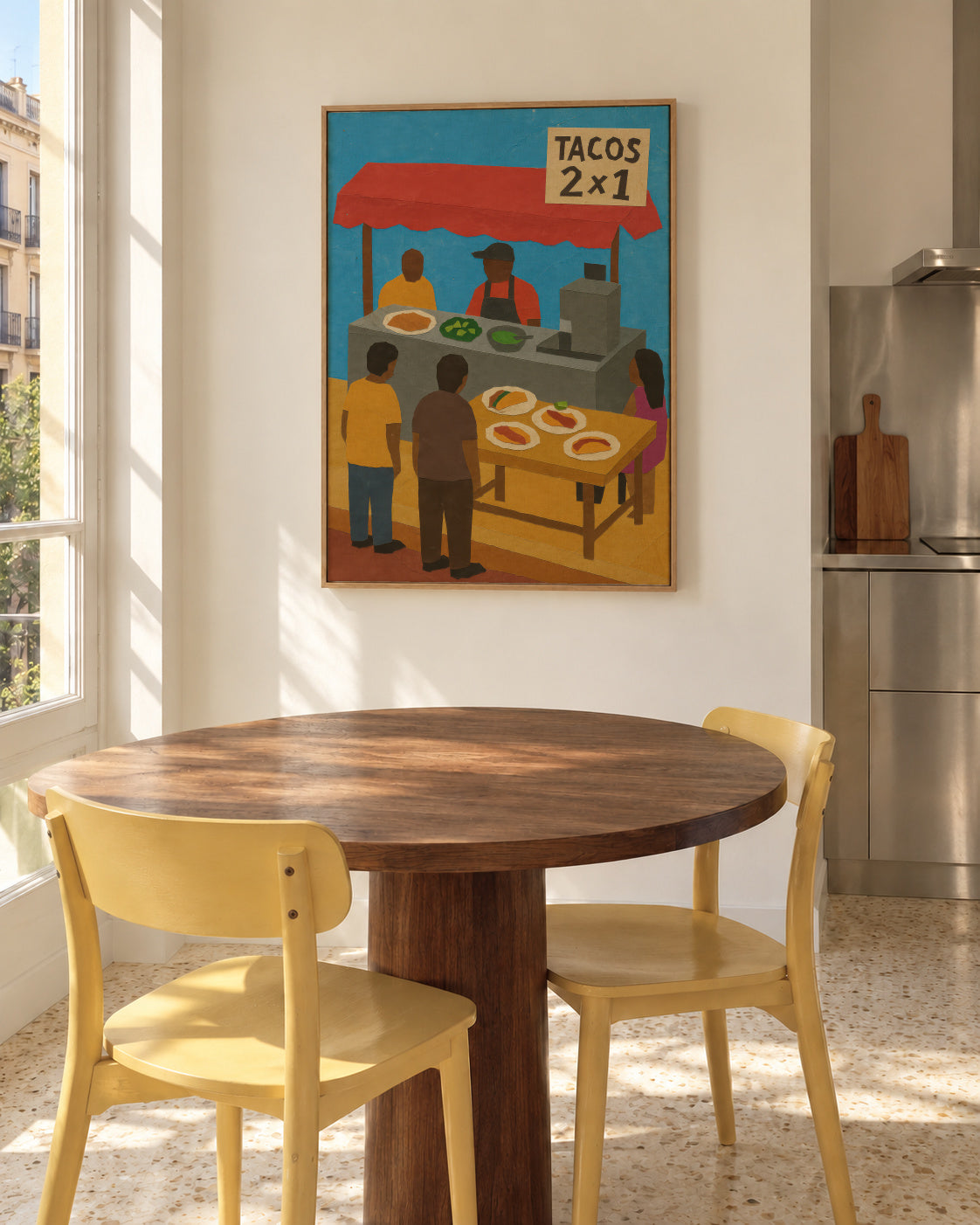 Tacos 2x1 - Framed canvas in an interior