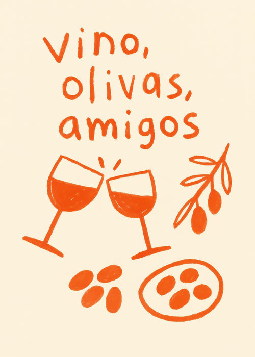Friends & Olives - Obra sin marco
