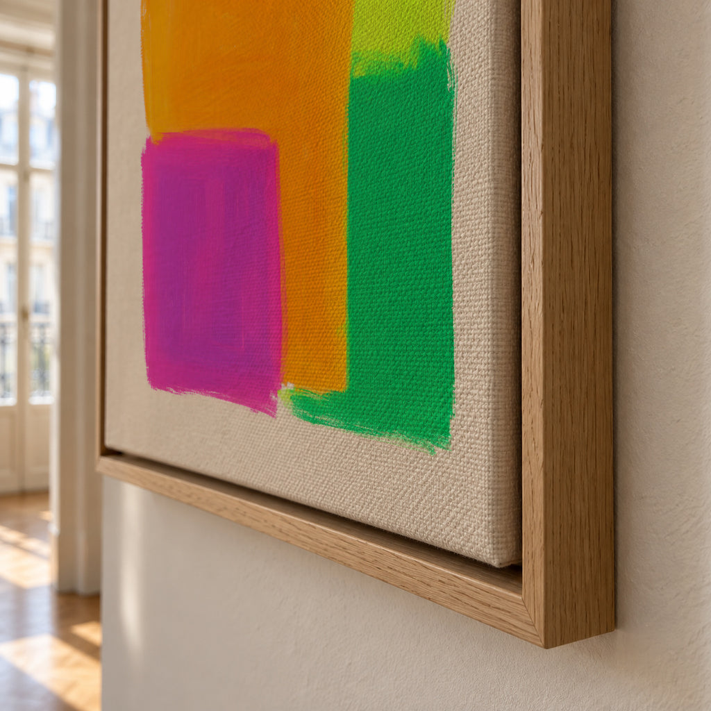 Neon Pulse II - Framed canvas detail