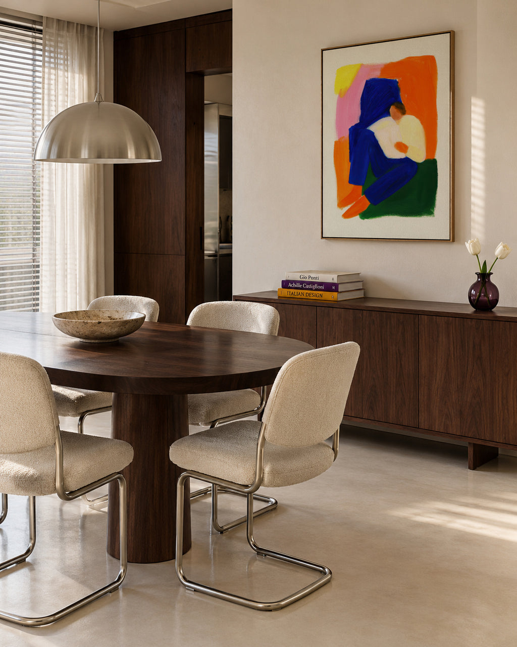 Seated in Color - Framed canvas in an interior