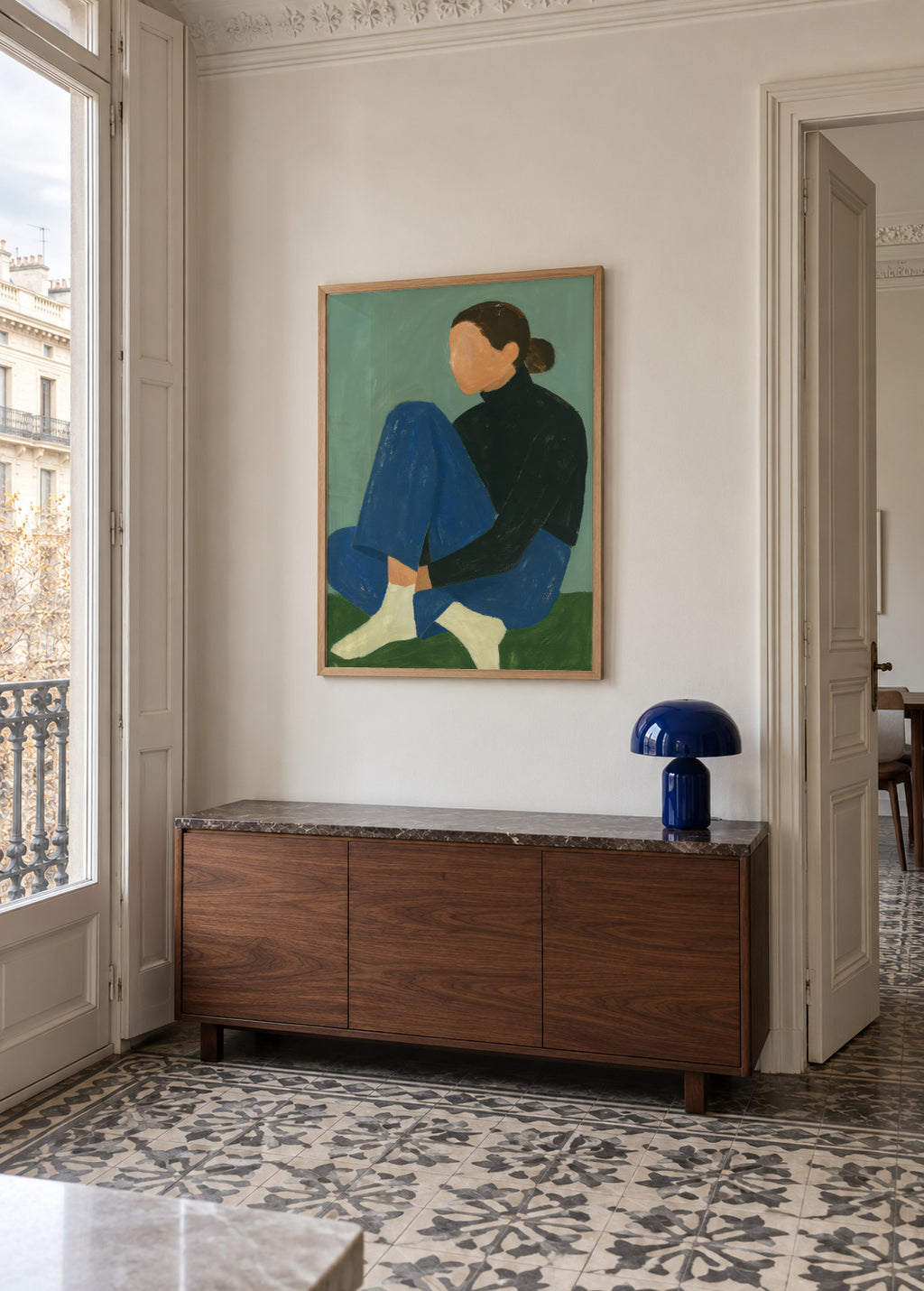 Blue Serenity - Framed poster in an interior
