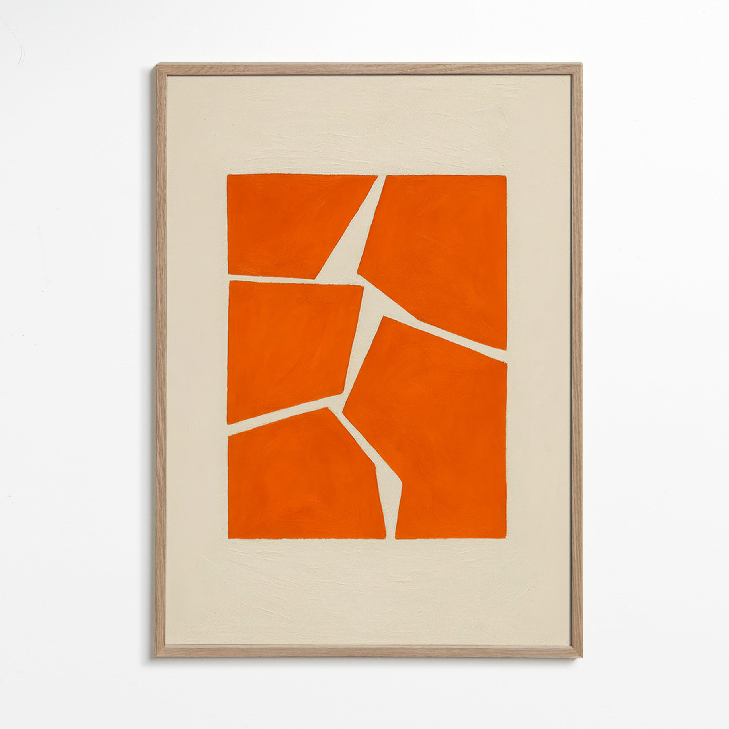 Cuadro geométrico fragmentos terracota – Oak Frame