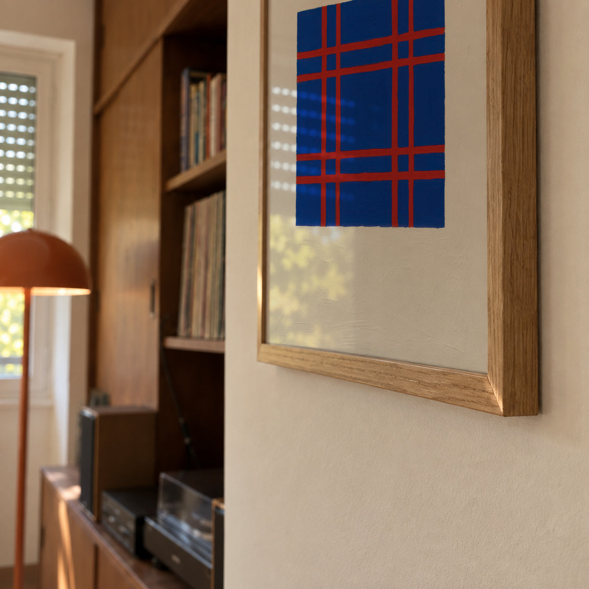 Cobalt Plaid - Framed poster detail