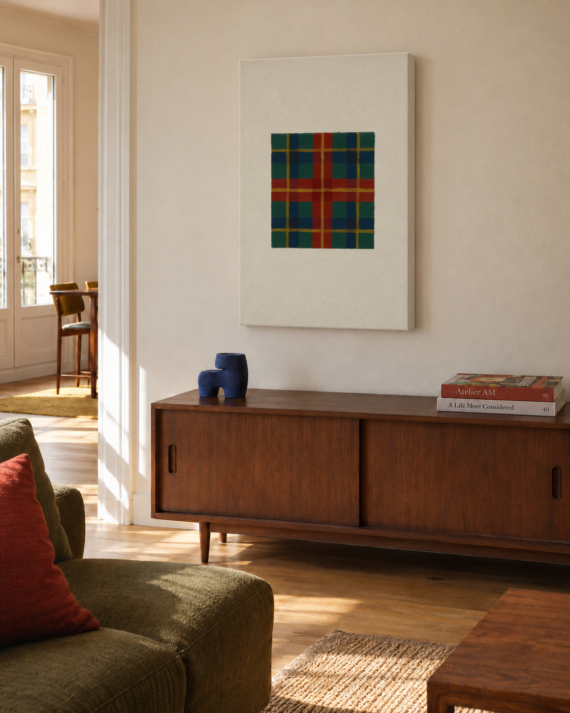 Autumn Check - Unframed canvas in an interior