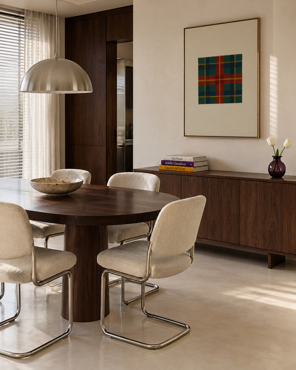 Autumn Check - Framed canvas in an interior