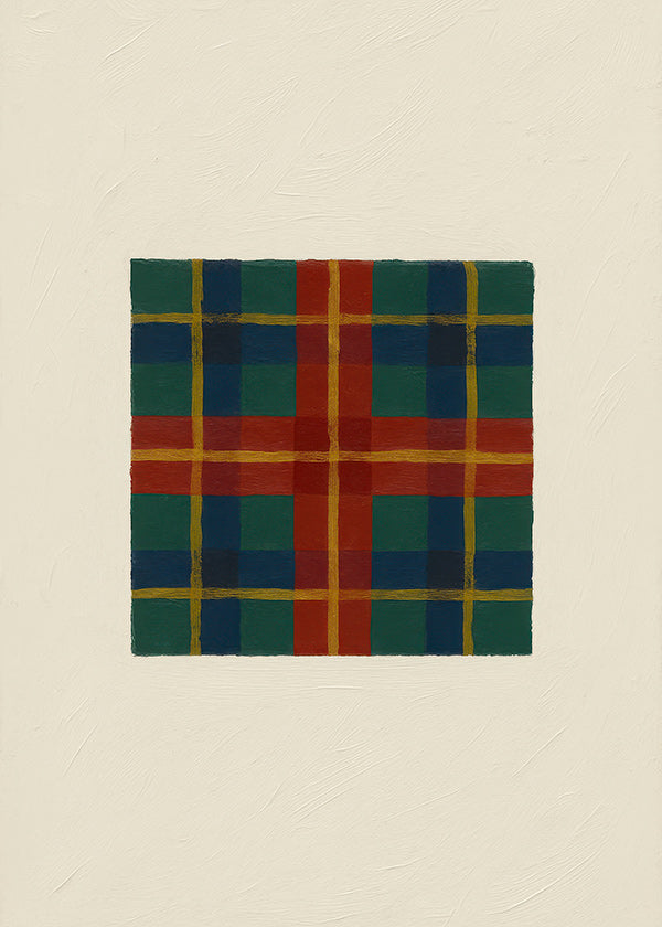 Cuadro geométrico tartán pintado